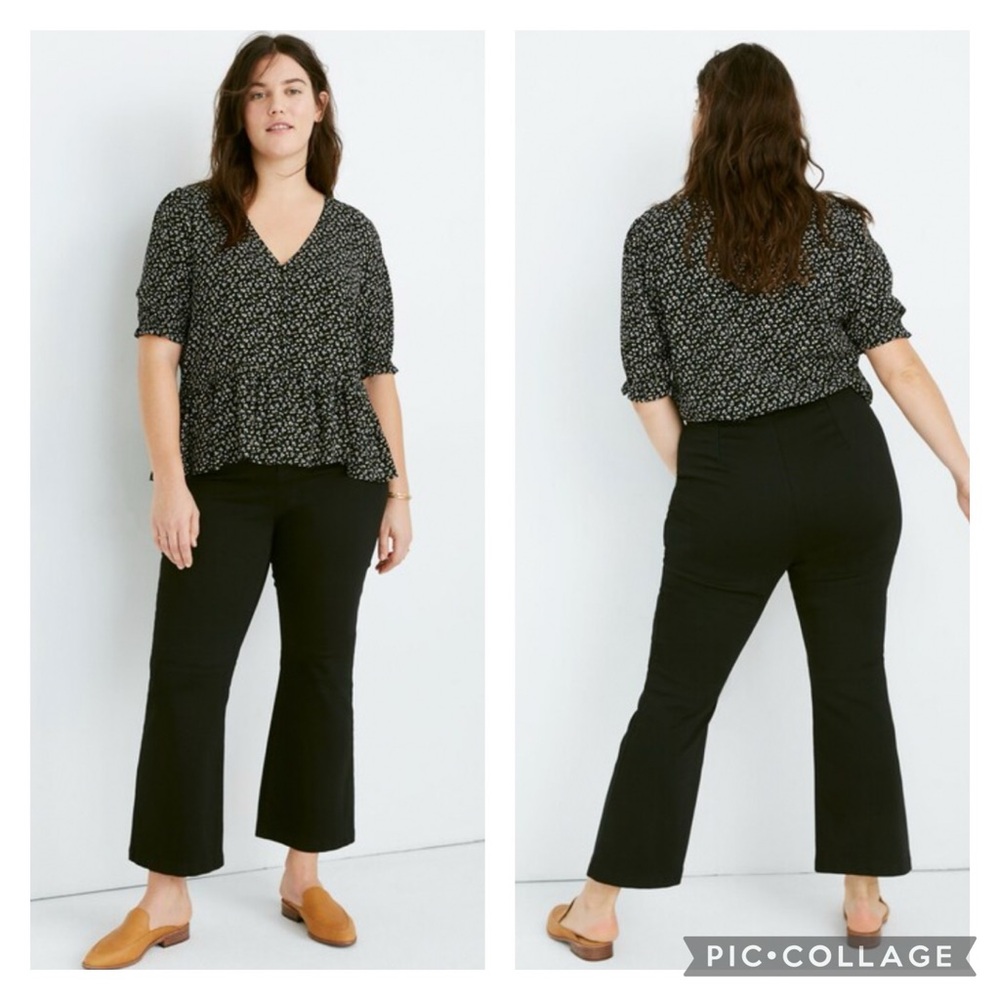 EUC Madewell Plus Fraser Demi-Boot Pants in True Black